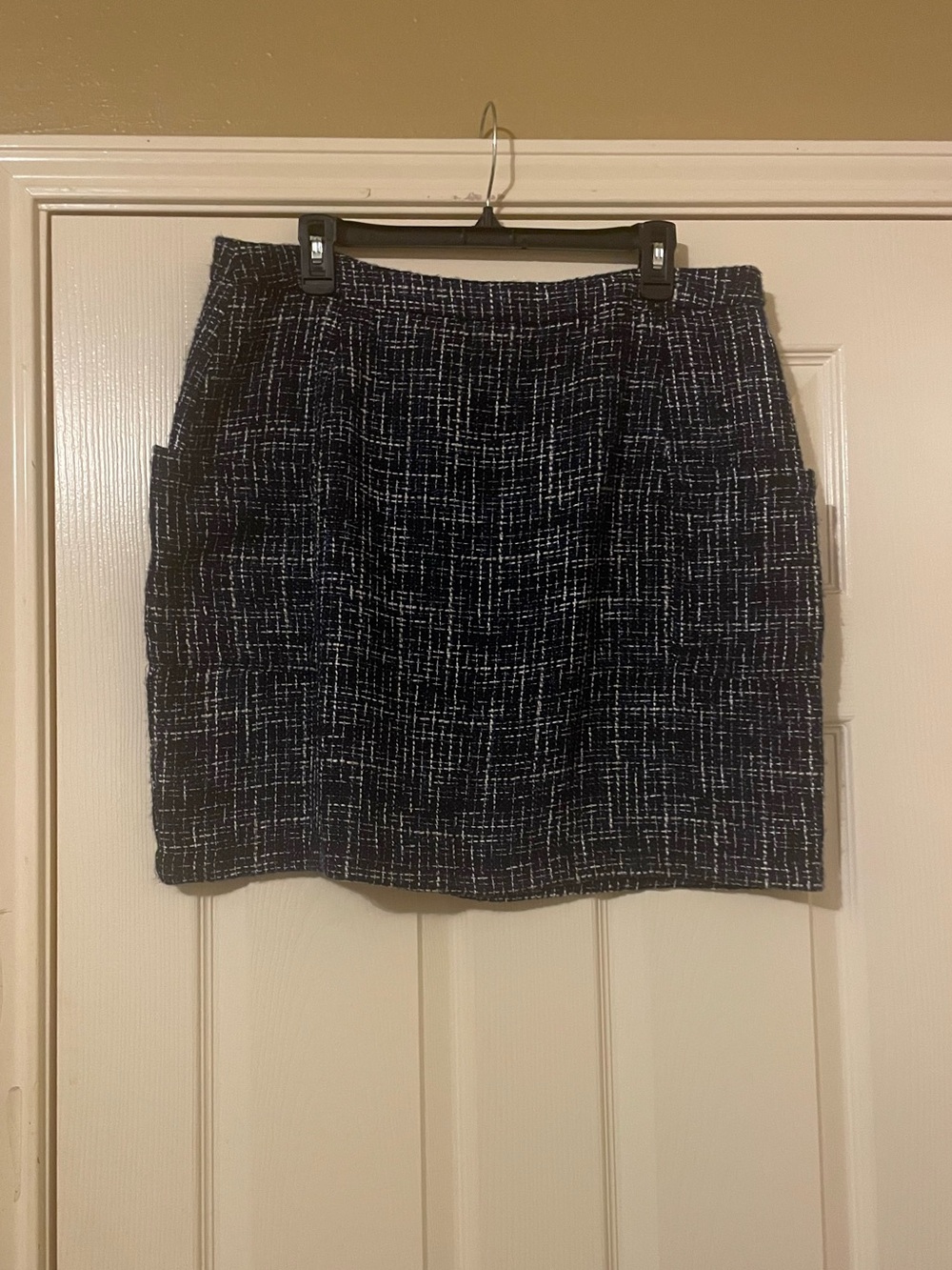 Rebecca Minkoff Navy & White Tweed Mini Skirt Size: XL